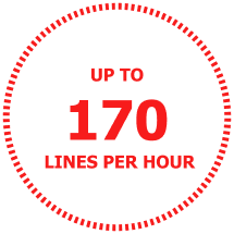 Up to 170 lines per hour.