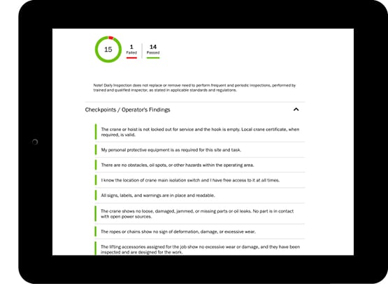 CheckApp on the Konecranes Portal