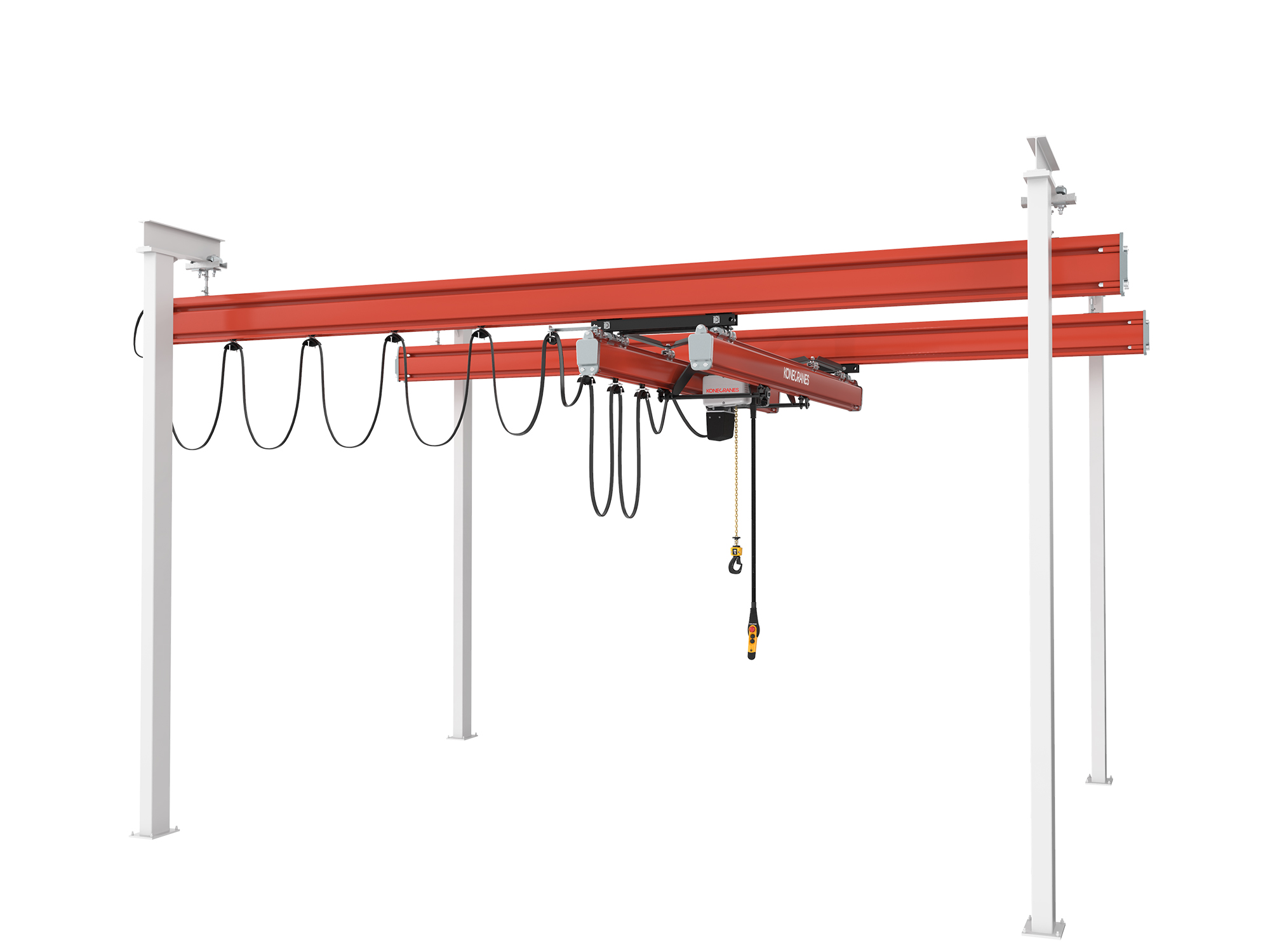 Konecranes KBK steel workstation lifting system with Konecranes D-series chain hoist