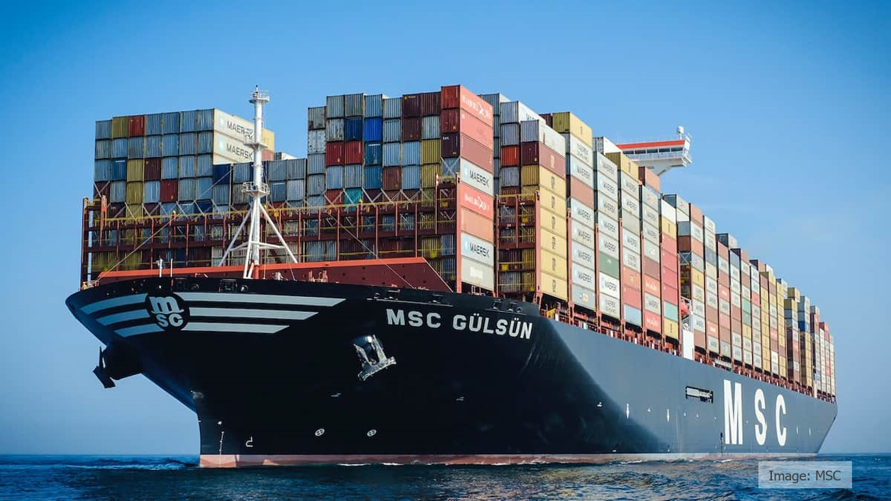The MSC Gülsün, a 23,756 TEU box ship. Source: Mediterranean Shipping Company.