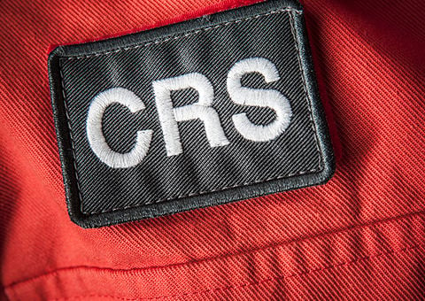 Konecranes technician with CRS patch