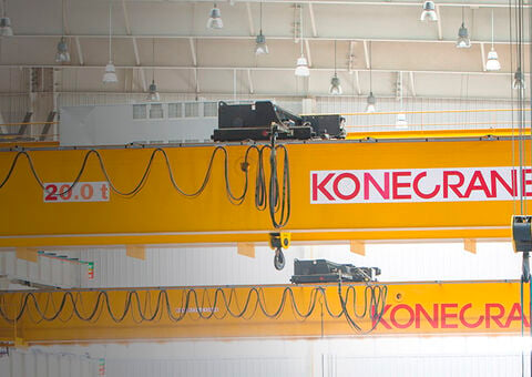 Konecranes cranes in manufacturing facility