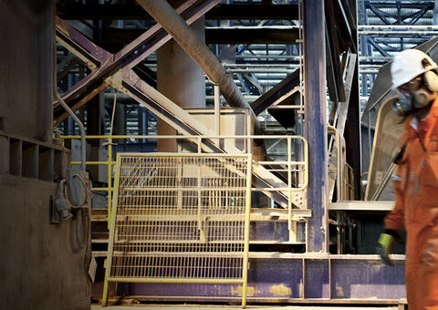 Konecranes technicians in mining facility