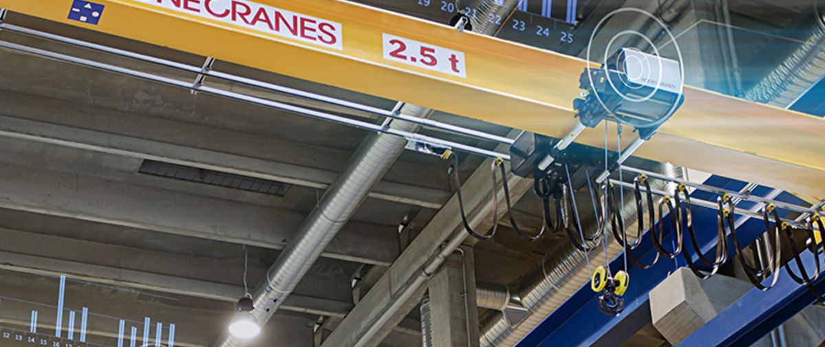 Remotely monitored overhead cranes