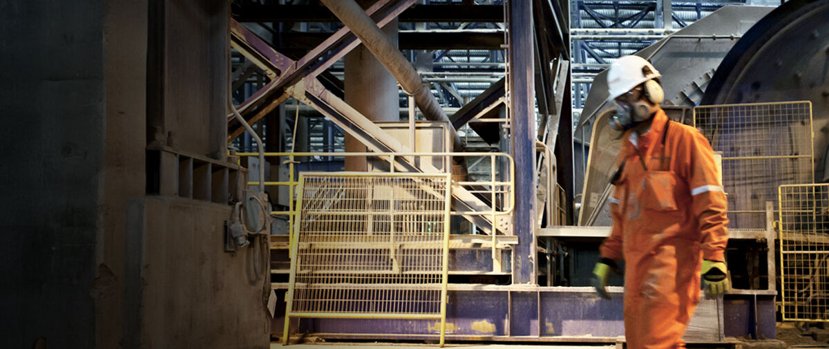 Konecranes technicians in mining facility